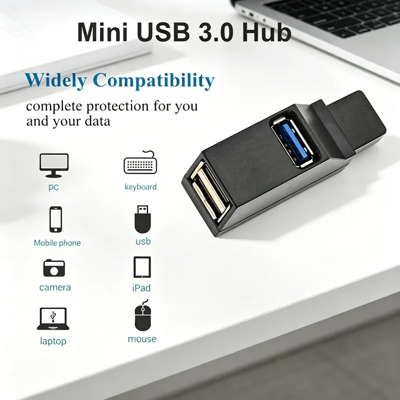 Laptop Accessories Usb - USB 3.0 2.0 Draaibare 3-poorten Hub