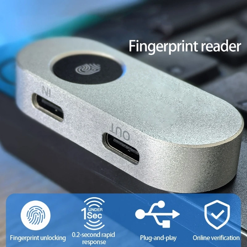 Fingerprint Reader Usb - Windows Hello-vingerafdruklezer USB, 0,2s Ontgrendel biometrisch