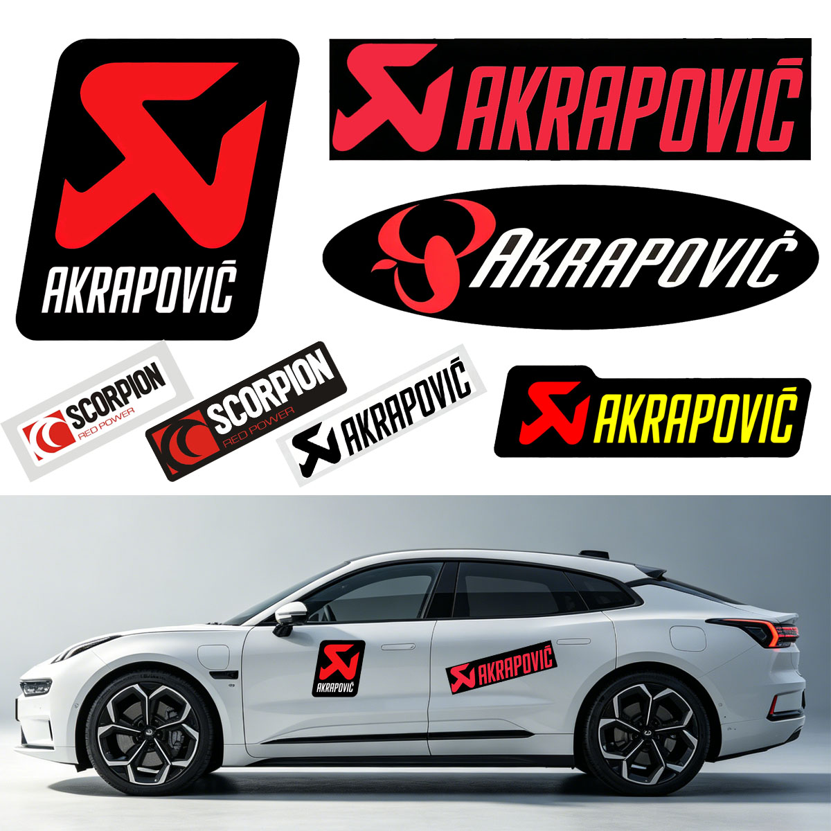 Laptop Accessories Ideas - Aangepaste autostickers geschikt voor Akrapovic carrosseriebumpers,