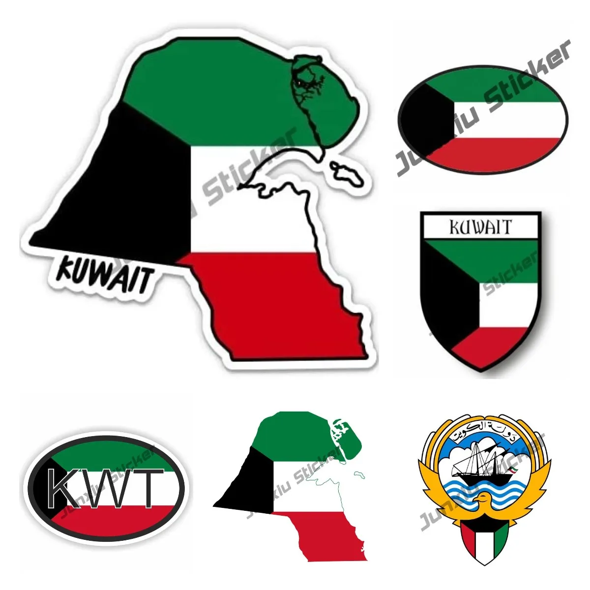 Koeweit kaart met vlag vinyl s - Laptop Accessories Kuwait recensie en prijs